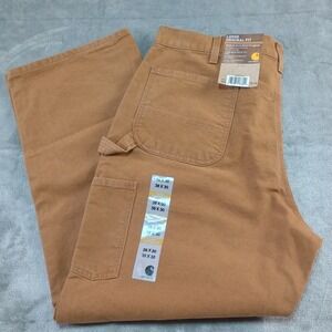 Carhartt Pants 38 x 30 Duck Work Dungaree Loose Original Fit Brown Carpenter B11